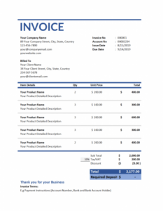 free invoice template sample from Vencru