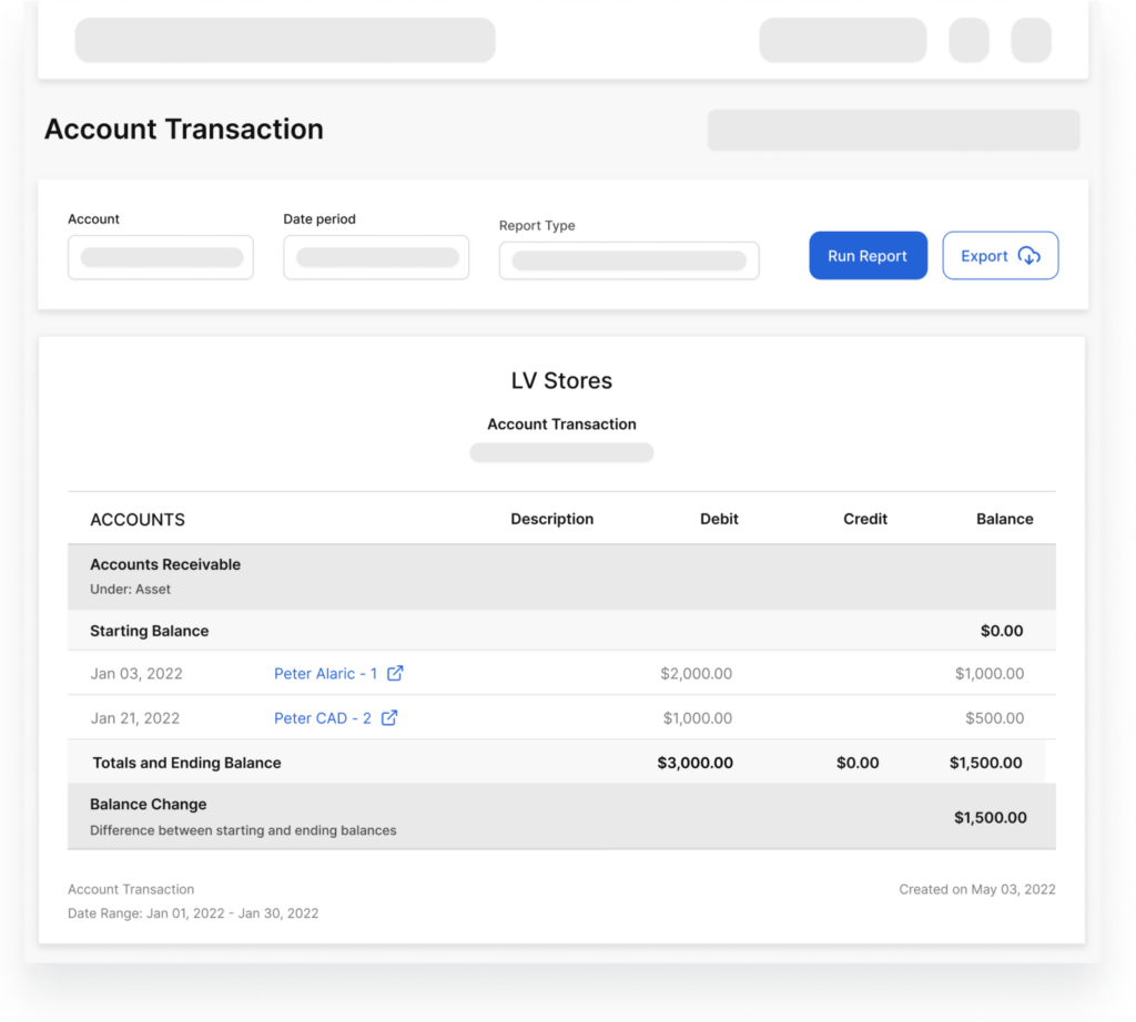 account receivable report