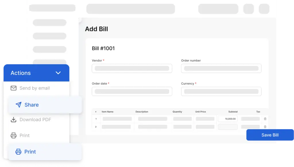 Vendor billing software
