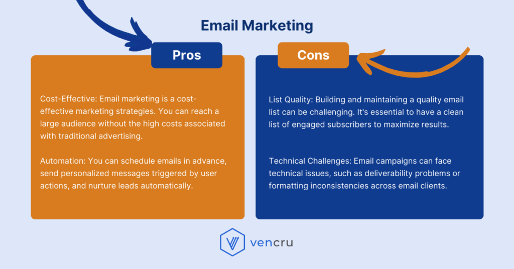 Email Marketing Pros and cons - Vencru