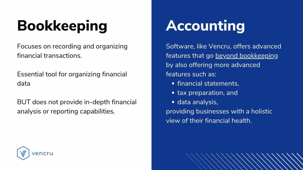 Bookkeeping vs accounting