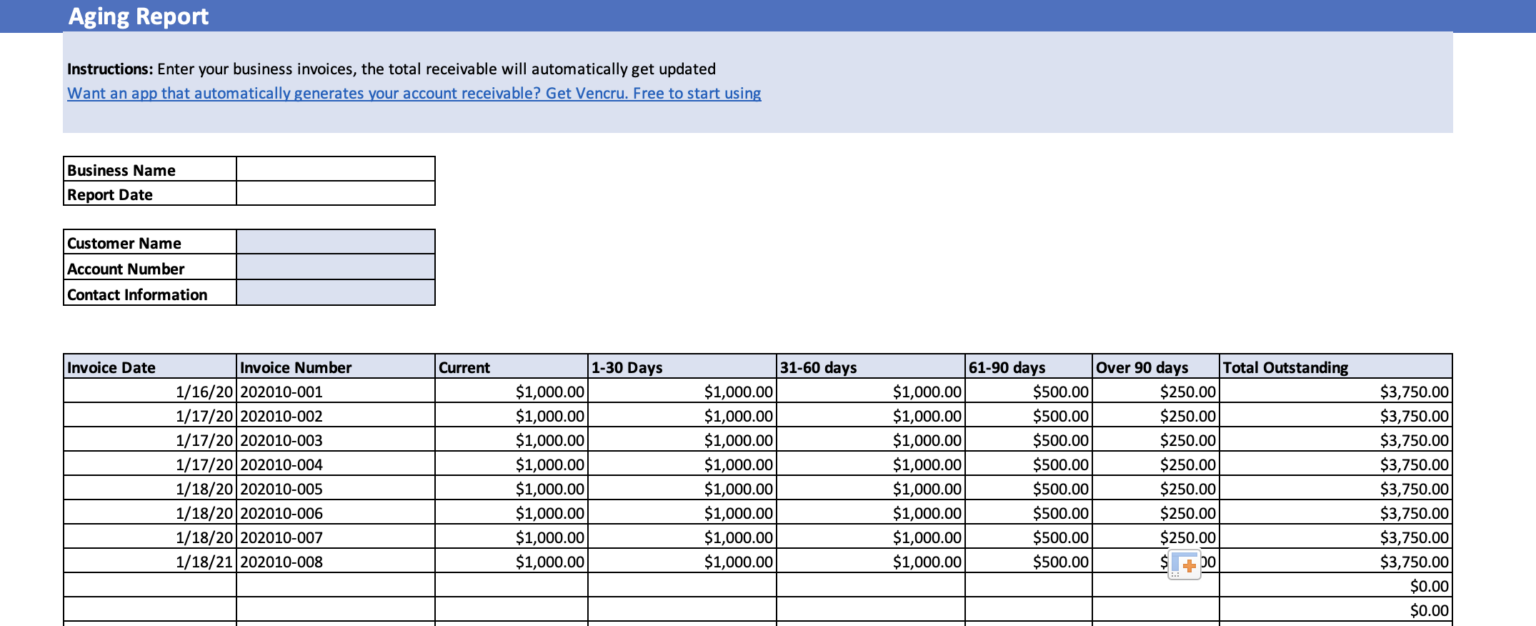 Free excel accounting templates and bookkeeping spreadsheet | Vencru