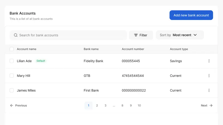 Vencru | Product Update: Bank Accounts Feature