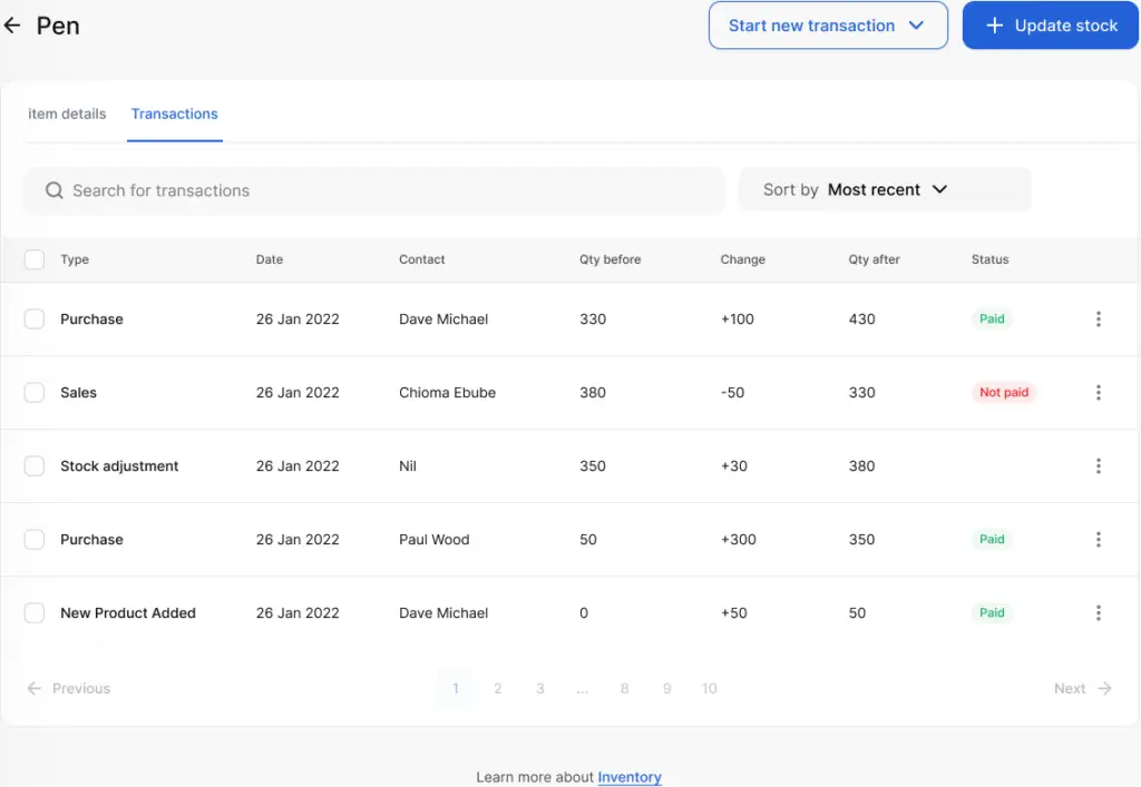 Wholesale or retail stock movement on Vencru inventory management software