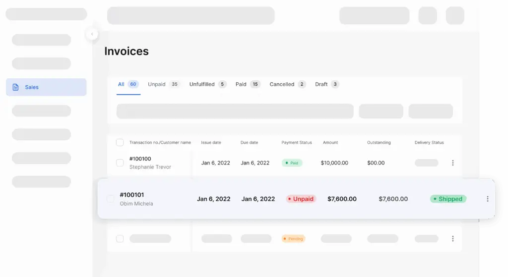 Screenshot of Vencru's sales order management software
